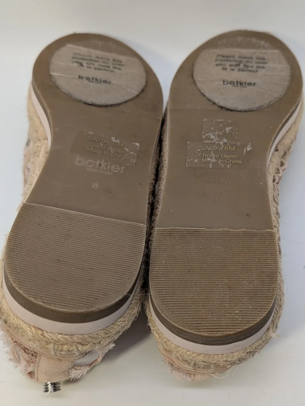 Botkier Blush/Floral Mesh & Sequin Espadrille Slip-Ons Size 8M